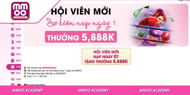 Khuyến mãi khi đăng ký mmoo giúp cược thủ nâng cao vốn, duy trì cuộc chơi lâu hơn