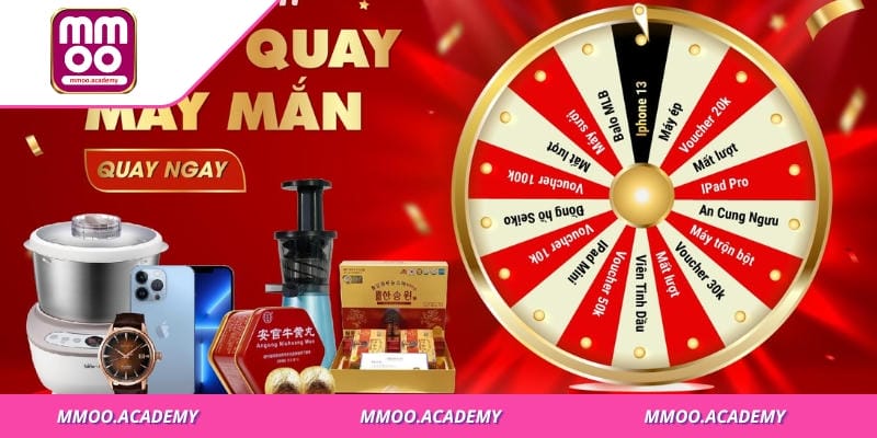 Ngoài tiền mặt vòng quay may mắn có có quà tặng hiện vật